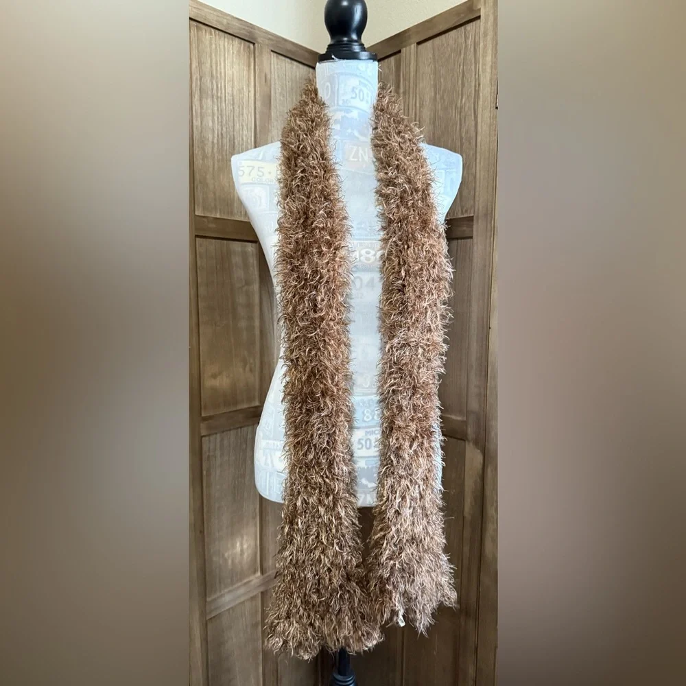 Fuzzy Brown Scarf